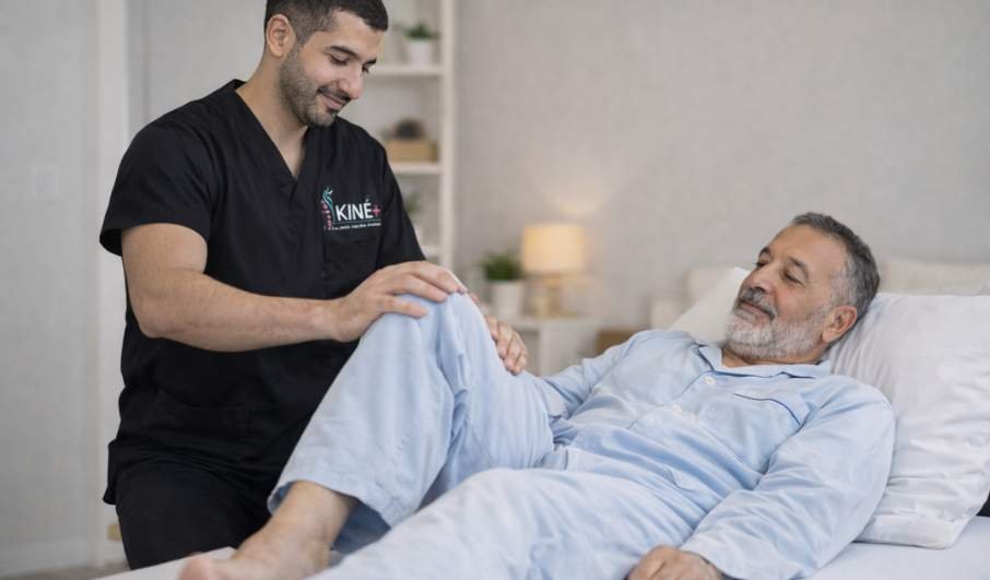 Mobilisation au lit après AVC à domicile